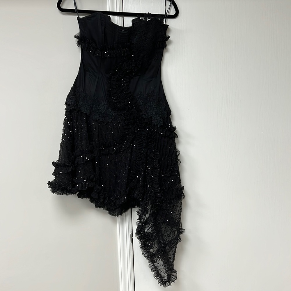 Juan Carlos Pinera - Black Lace Luxurious Cocktail Dress Size Small